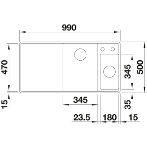   Blanco Axia III 6 S-F Silgranit    